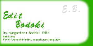 edit bodoki business card